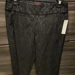 Black pull on pants snake skin pattern
